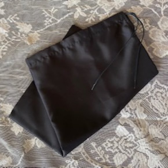 Prada Black Silky Drawstring Dust Bag w/Leather Ties - Picture 8 of 14